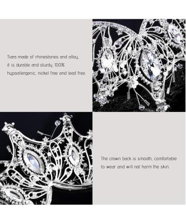 Baroque Queen Crystal Crown and Tiara - Silver COCIDE Women's Headband for Bride, Bridesmaids, Halloween Costume | Mermaid Princess Tiaras Hair Accessories - Clear+Silver - Buy Online on GoSupps.com
