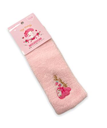 Friend Sanrio My Melody Pile fabric Embroidered face Headbands 7.1in 2.6in Hair Styling Washing face Makeup (Pink)