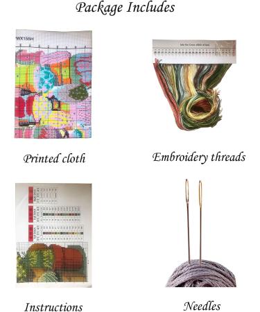 HUKI Adult Cross Stitch Kit | 11CT Counted | Cactus Pattern | Beginners Embroidery Set - Buy Online on GoSupps.com