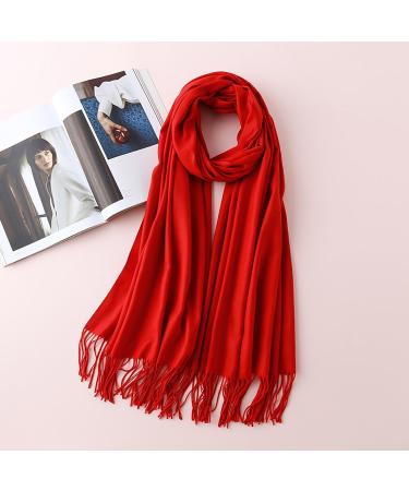 Buy Women's Cashmere Scarf | Warm Multi-Purpose Red Scarf for Autumn & Winter - Buy Online on GoSupps.com