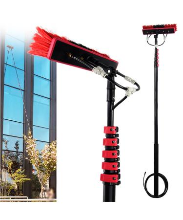 Water Fed Pole Kit for Outdoor Window Cleaning Brush with Extended Handle and Water Hose 12 35 FT Aluminum Alloy Telescopic Rod -Washing Equipment 10.8m