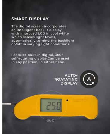 Superfast Thermapen One Thermometer - Instant Read Digital Cooking Thermometer for Meat Grilling Baking & Frying (Yellow) - Buy Online on GoSupps.com