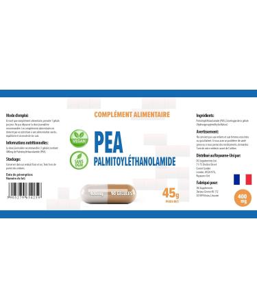 Hepatica Palmitoylethanolamide PEA 400mg 90 Vegan Capsules Certificate of Analysis by AGROLAB Germany High Power Gluten Free and GMO Free - Buy Online on GoSupps.com