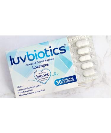 Luvbiotics Advanced Dental Hygiene Lozenges - Original Flavor | Promote Good Bacteria & Freshen Breath | Probiotic Treatment for Adults | 3 Packs of 30s - Buy Online on GoSupps.com