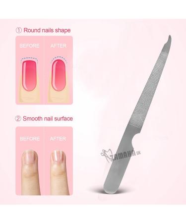 ZAMAHA UK 3 Pcs Stainless Steel Metal Nail Files - Reusable Dual Sided Nail Care for Men and Women Pedicure & Manicure Accessories Ergonomic Handle - Buy Online on GoSupps.com