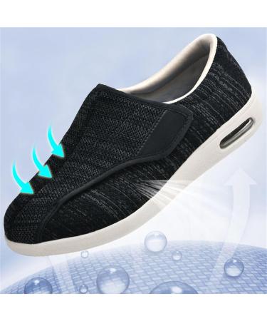 Mens Diabetic Edema Shoes | Pain Relief Orthopedic Sneakers for Swollen Feet | Adjustable Lightweight Non-Slip | Size 12 - Black - Buy Online on GoSupps.com