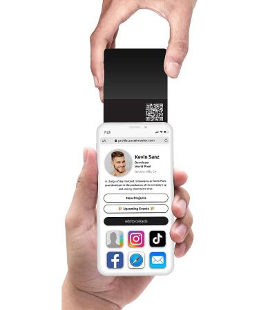 Social Master NFC Business Card - Metal Wallet Sized for Instant Contact Sharing - iOS and Android Compatible - Blackout Design - Buy Online on GoSupps.com