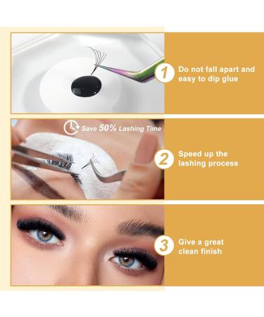 5D-0.10D 15mm Pre Made Fan Eyelash Extensions | Long Stem Premade Russian Volume Lashes - C/D Curl | 1 Count - Buy Online on GoSupps.com