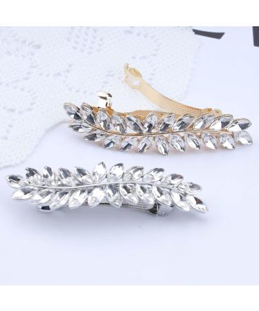 Yheakne Crystal Wedding Hair Clip Barrette Silver Rhinestone Hair Barrette Bling Bridal Headpieces Decorative Head Clip Headwear Crystal Hair Clip Shine Cz Bride Hair Accessories for Women(Silver) - Buy Online on GoSupps.com
