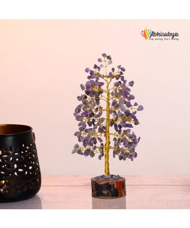 ABHISUBYA Money Tree with Amethyst Crystals - Tree of Life Healing Crystals - Feng Shui and Witchcraft Supplies - Crystal Tree for Good Luck - Spiritual Gifts for Women | Design014 - Buy Online on GoSupps.com