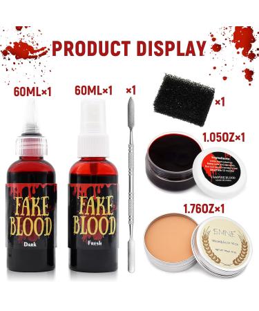 6 Pieces Scar Wax SFX Makeup Kit - Fake Blood Spray Coagulated Blood Gel & Tools for Halloween Cosplay & Special Effects - Buy Online on GoSupps.com