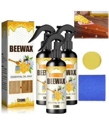 Natural Beeswax Spray Beeswax Furniture Polish Natural Micro-Molecularized Beeswax Spray Cleaner Original Beeswax Furniture Polish and Cleaner Spray Restore Furniture Shine Finish (3PCS)