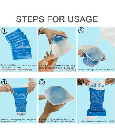 Disposable Urine Bags 12 Pack Camping Pee Bags Disposable Urinal Bag Travel Urinal Bag Toilet Traffic Jam Emergency Portable Toilet for Men Women Kids Patient (Blue-12pack) 12 Pack-Blue - Buy Online on GoSupps.com