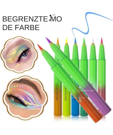  Generisch Liquid Liner Matte Eyeliner Pencil 8 Neon Coloured Liquid Pencil Long Lasting Eye Make-Up Waterproof and Dirt-Resistant for Women - Buy Online on GoSupps.com