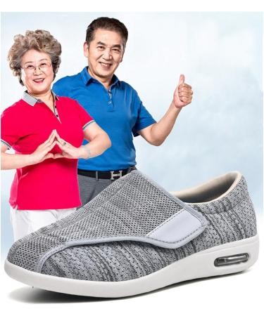 Men's Diabetic Edema Shoes - Adjustable Lightweight Non-Slip Sneakers for Swollen Feet Relief | Size 12 Color Gris - Buy Online on GoSupps.com