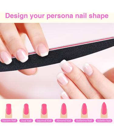 COSITTE Nail Files - 20 PCS Professional Nail File Reusable Double Sided Emery Board(100/180 Grit) Manicure Pedicure Tool and Nail Buffering Files White and Black - Buy Online on GoSupps.com