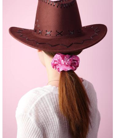 Let's Go Girls Cow Print Hair Scrunchies (12 PCS) - Western Cowgirl Ponytail Holders for Bachelorette Party, Wedding Decorations - Buy Online on GoSupps.com