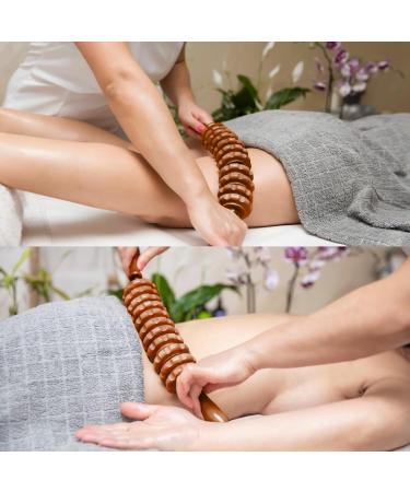 Anti-Cellulite Massage Roller & Thigh Maderotherapy Set - 47 cm Wood Roller & Bonus Massage Stick for Targeted Cellulite Treatment - Buy Online on GoSupps.com