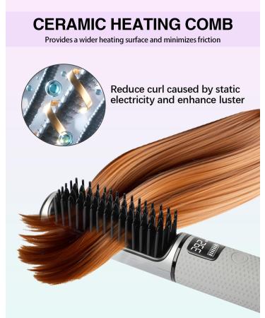Portable Hair Straightener Brush | Cordless USB Rechargeable Travel Flat Iron | Fast Heating Anti-Scald Hair Styling Tool - Buy Online on GoSupps.com