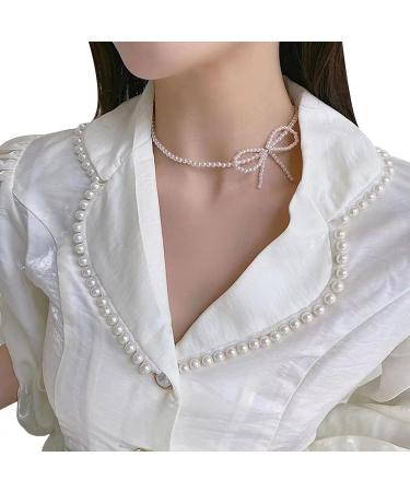 Oralgo's Stylish Bow Necklace - Unique Art Pearl Jewelry Gift for Women & Girls - Buy Online on GoSupps.com