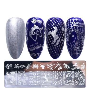 Wokoto 6Pcs Nail Art Stamping Plates Set with Unicorn Flower Honeybees Design - Nail Salon Manicure Accessories - Buy Online on GoSupps.com