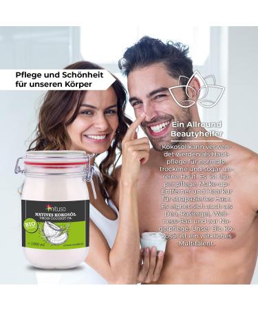 Mituso Organic Virgin Coconut Oil - Pack of 2 (2 x 1000 ml) in Swing Top Jar | Premium Quality International Shipping - Buy Online on GoSupps.com