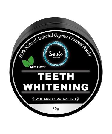 Activated Charcoal Teeth Whitening Powder (Mint Flavor) Natural Dental Care | Stain Fighter Cavity Prevention Healthy pH Balance Tartar Control | Detoxifier -30g