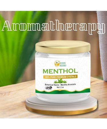 Herbs Botanica 100% Pure Menthol Crystals - Aromatherapy Congestion Relief Cold & Flu Soothing Food Grade 2 oz - Ideal for Cosmetics Salves & Soap Making - Buy Online on GoSupps.com