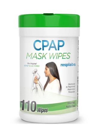 resplabs CPAP Mask Cleaning Wipes - Unscented, Alcohol-free Cleaner for All Masks, Cushions, Supplies - 110 Wipe Pack 110 Count (Pack of 1)