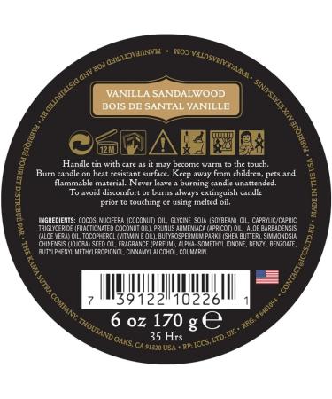 KAMA SUTRA Ignite Massage Candle - 6 oz Coconut Oil & Soy Blend - Vanilla Sandalwood Aromatherapy for Sensual Massage - Buy Online on GoSupps.com