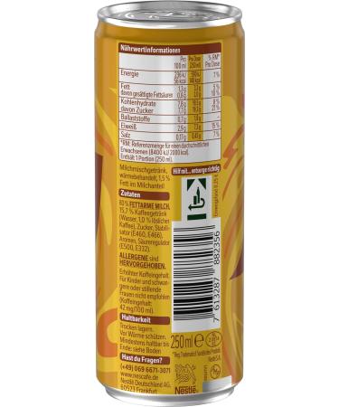 Nescaf Ready-to-Drink Latte Caramel - Ice Cream Coffee with Caffeine | 12x250ml Cans - Perfect On-the-Go Refreshment - Buy Online on GoSupps.com