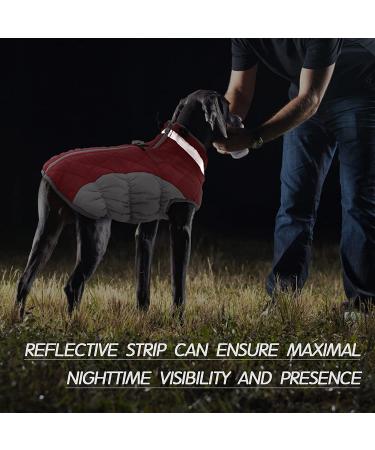 FUAMEY Padded Vest Dog Jacket - Reflective Winter Coat for Large Dogs - Red - Buy Online on GoSupps.com