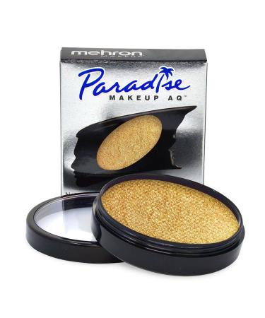 Mehron Paradise Make-up AQ Pro Size |Perfect for stage and screen demonstrations special effects cosplay and Halloween |Water-activated facial and body colors 40 g metallic gold
