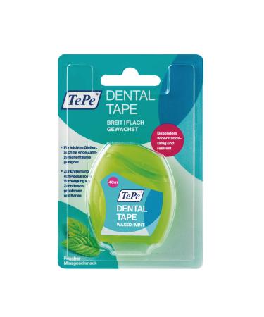 TEPE Dental Tape / The waxed dental floss with mint flavor for effective oral care 40 m including compact dispenser Single - Buy Online on GoSupps.com
