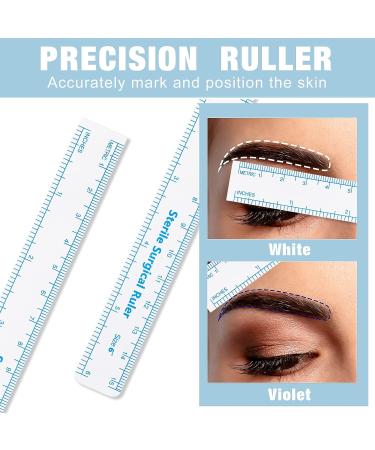 8 Piece Microblading Marker Pen Set with Paper Ruler | Eyebrow Permanent Makeup Tools in White and Purple Single-Head - Buy Online on GoSupps.com