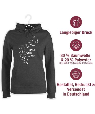 Shirtracer Women's Hoodie - Perfect Gift for Dog Owners - Never Walk Alone Paw Prints - Anthracite Mottled - Buy Online on GoSupps.com