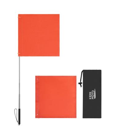 kemimoto Water Ski Flag, Orange Boat Flag with 48 Inches Adjustable Boat Flag Pole, Skier Down Flag with Replacement Flag for Swimmers, Surfers