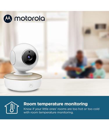 Motorola VM50G Baby Monitor Camera - 5 Color Display - Lullabies - Two-Way Communication - Night Vision - White/Gold - Buy Online on GoSupps.com