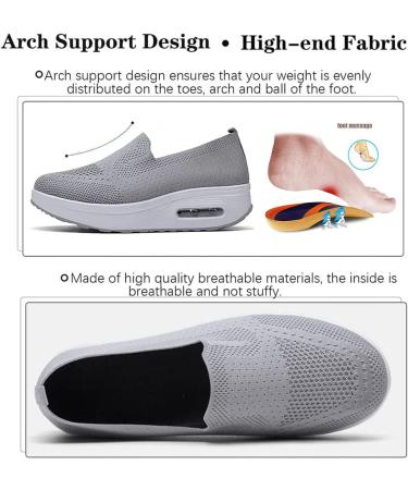 CHIUIN Women's Orthopedic Slip-On Sneakers with Arch Support - Blue, Size 9 - Buy Online on GoSupps.com