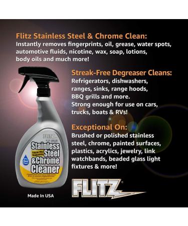 Flitz Stainless Steel Cleaner & Polish - Streak Free Shine for Appliances - 32 oz Best for Refrigerators Dishwashers Grills & More - Buy Online on GoSupps.com