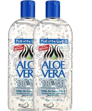 Fruit Of The Earth Aloe Vera 100% Gel 12 oz - Pack of 2 | Soothing and Hydrating Skin Care - Buy Online on GoSupps.com