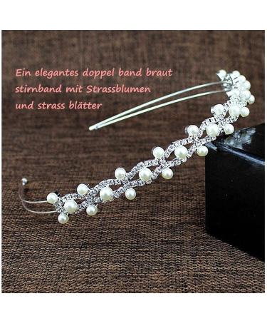 Voarge Rhinestone Hair Ties - Elegant Pearl & Crystal Wedding Hair Jewelry for Brides - Buy Online on GoSupps.com