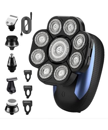 Electric Razor for Men 9D Shaver for Bald Men Rechargeable Rotary Shaver Cordless Beauty Shaver Kit for Wet and Dry Head Shaving Trimmer