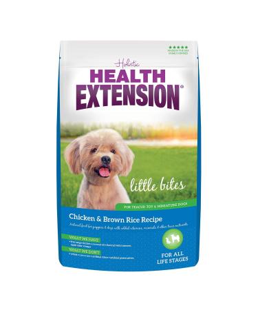 Health Extension Little Bites Dry Dog Food, Natural Food with Added Vitamins & Minerals, Suitable for Teacup, Toy & Miniature Dogs, Chicken & Brown Rice Recipe 4 Pound (Pack of 1) All Life Stages