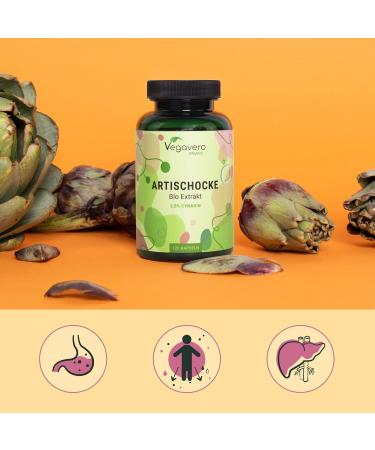 Vegavero Organic Artichoke | 2000mg (20:1) Artichoke Extract High Strength | No Leaf Fibre No Inulin | 2.5% Cynarin | NO Additives Lab-Tested | Made in Germany | 120 Artichoke Capsules | Vegan - Buy Online on GoSupps.com