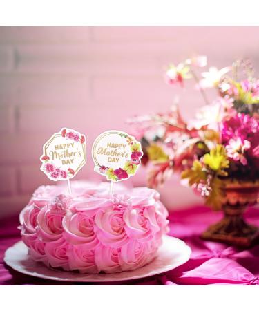 Happy Mother s Day Cupcake Toppers 24PCS Best Mom Ever Floral Cake Toppers Mother s Day Cake Decorations Mother Birthday Party Decorations Supplies - Buy Online on GoSupps.com