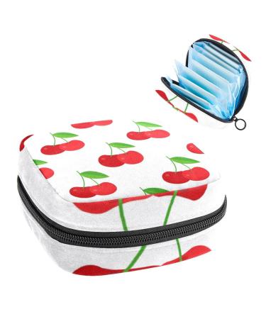 Women's bonds Still Pad Still Pad Fruit red cherry pattern sweet portable period kit pocket feminine product bag for women girls color3