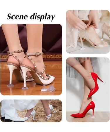 High Heel Protectors - 8 Pairs Heel Stoppers & Repair Caps for Women - 4 Sizes Shoe Heel Covers - Ideal for Weddings, Grass, Gravel, Wetlands - Black/Clear - Pack of 8 - Buy Online on GoSupps.com
