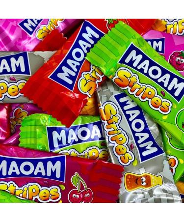 Maoam Stripes Chew Bars Sweets Candy - Fruit and Cola Flavour Chewy Sweets (300g) - Buy Online on GoSupps.com