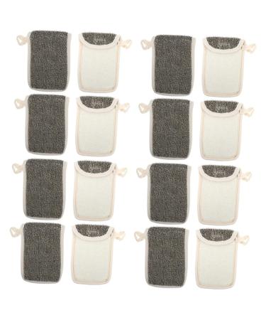 Baluue 16 Pcs Black Linen Soap Bag Soap Saver Soap Exfoliating Body Bar Soap Foaming Soap Foam Soap Flax